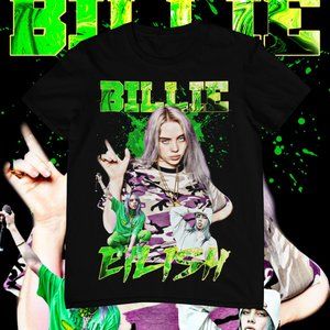 Billie Eilish | | Graphic T-shirt | Custom Made | Bootleg | Cotton Tee | Black